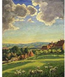 « Paysage de Chartwell avec moutons »- Winston Churchill-huile sur toile*  15ème billet | Winston Churchill, peintre ! 8 254x300