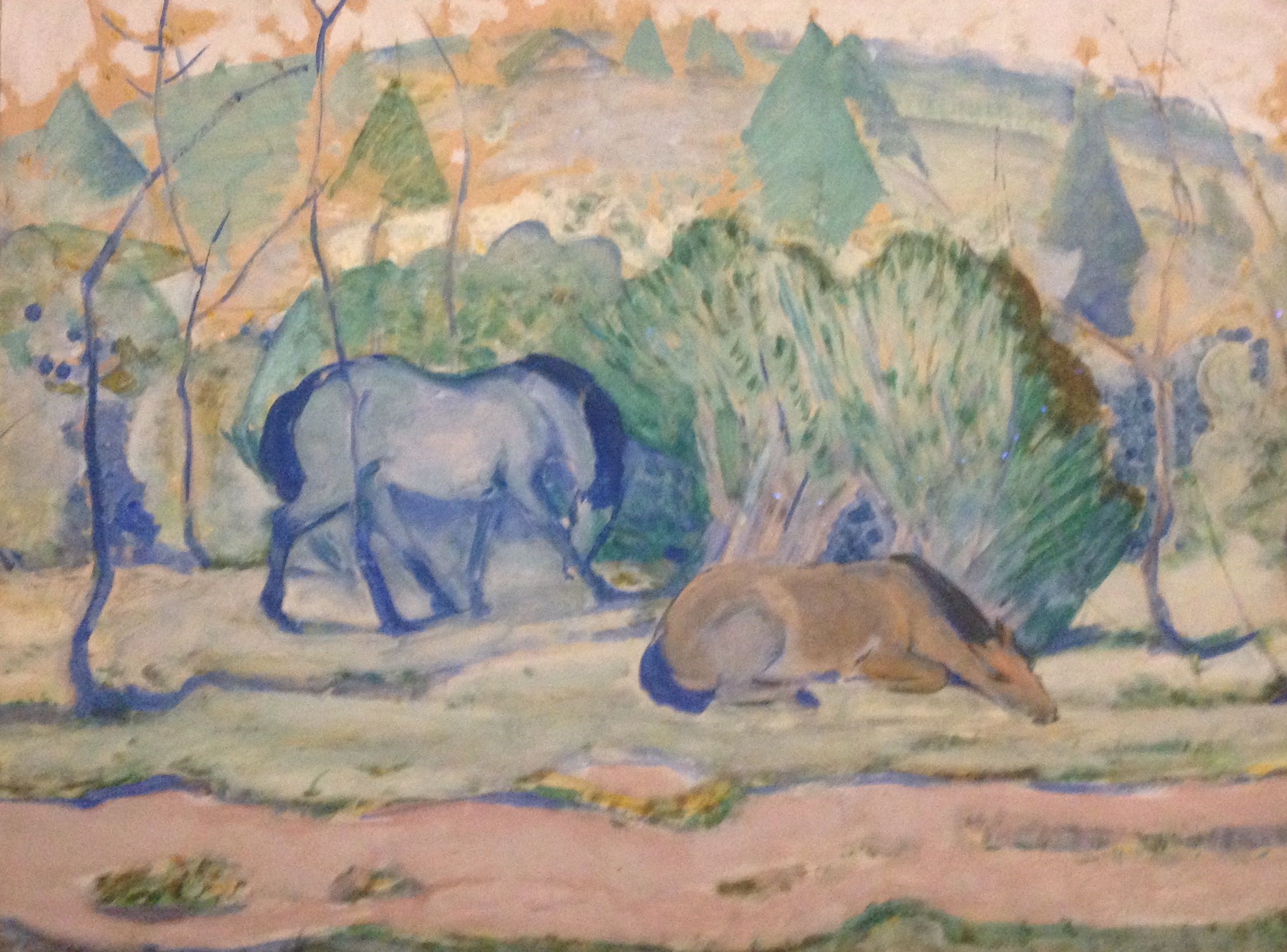 ANCIEN TABLEAU &VACHES et Moutons au Pâturage" Peinture Huile Oil