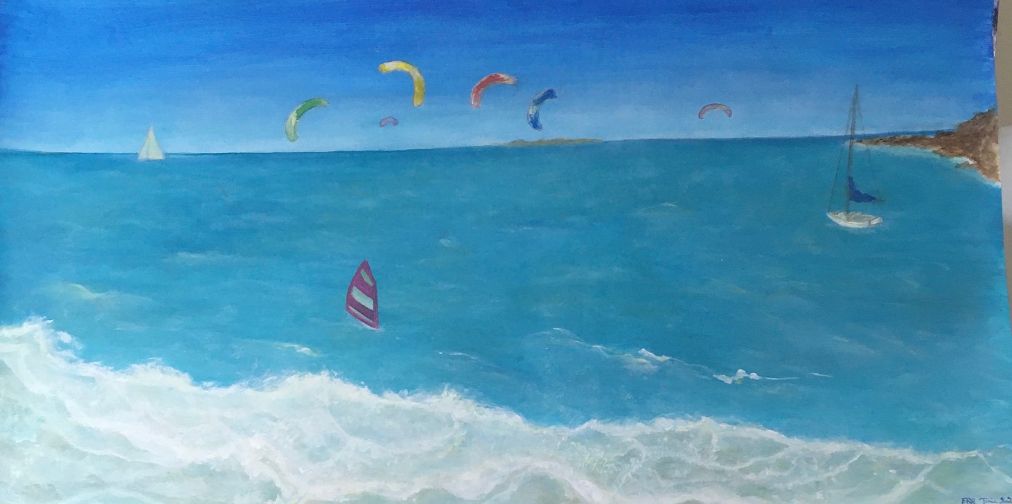 « Par une belle journée d’été » Acrylique sur toile (0,90x0,50m) Juin 2020